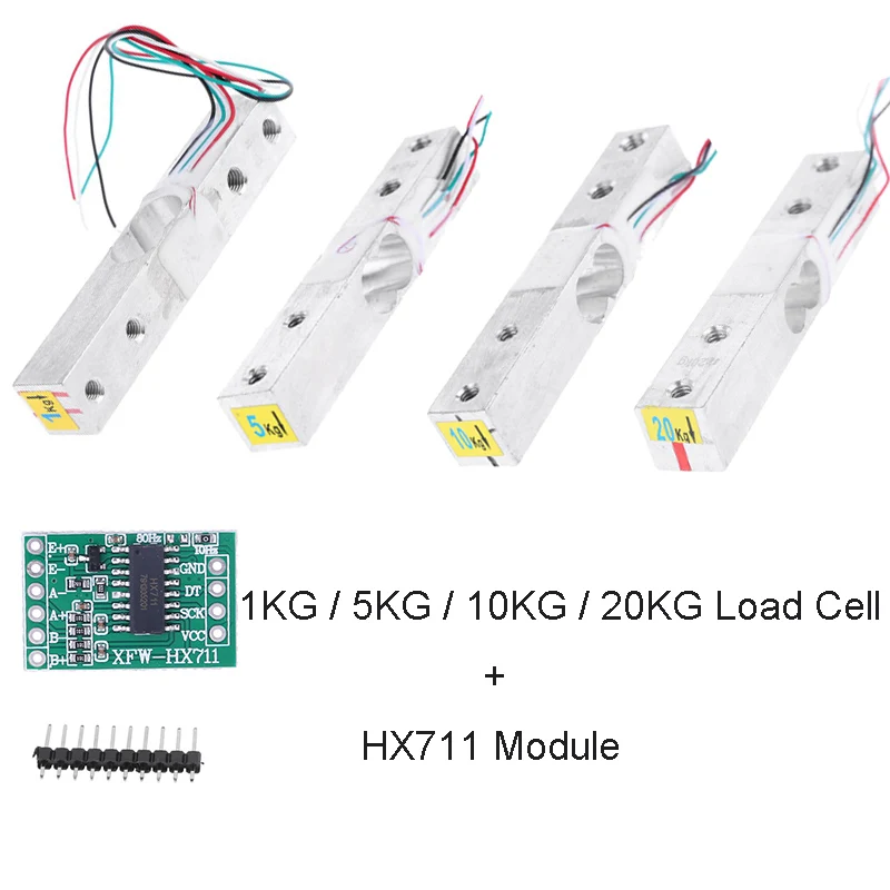 1/5/10/20KG Digital Load Cell Weight Sensor HX711 AD Converter Breakout Module Portable Electronic Kitchen Scale for Arduino
1/5/10/20KG Digital Load Cell Weight Sensor HX711 AD Converter Breakout Module Portable Electronic Kitchen Scale for Arduino