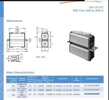 NEW fuse D2122SD20C800QF 800A 2000VDC double body large size D2122SD20C500QF 500A D2122SD20C630QF 630A
NEW fuse D2122SD20C800QF 800A 2000VDC double body large size D2122SD20C500QF 500A D2122SD20C630QF 630A