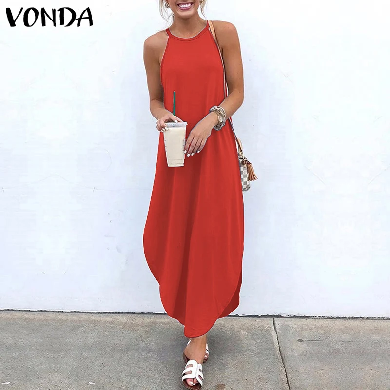 VONDA Women Sexy Long Dress 2019 Summer Sleeveless Backless Strap Party Dresses Female Casual Loose Split Vestido Plus Size
VONDA Women Sexy Long Dress 2019 Summer Sleeveless Backless Strap Party Dresses Female Casual Loose Split Vestido Plus Size