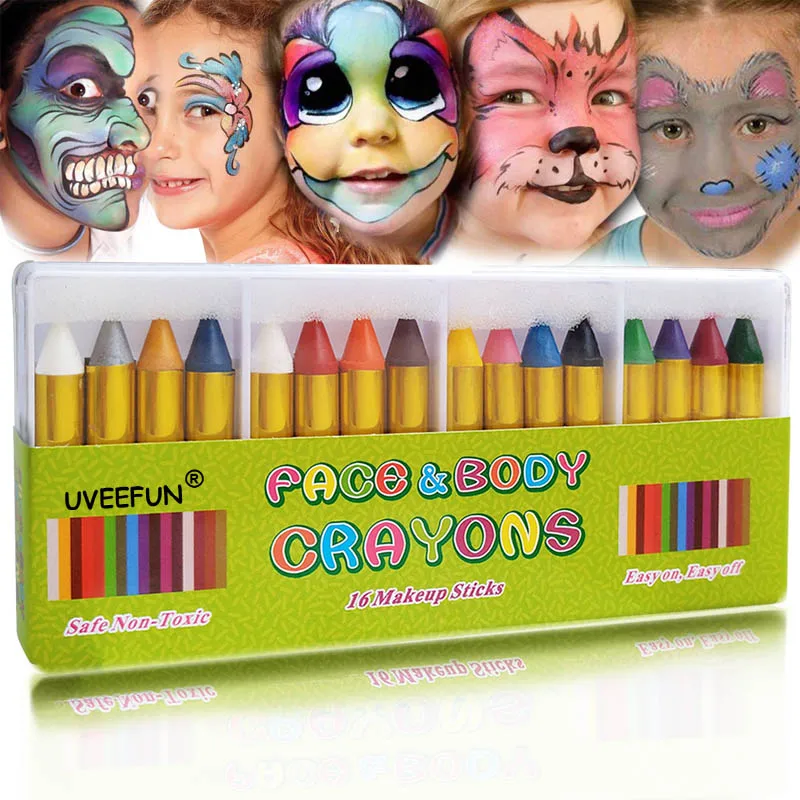 Face Paint Crayons Body Painting Pastel Pen 16 Colors Stick For Children Halloween Party Makeup Clown Ghost Devil for Child Gift
Face Paint Crayons Body Painting Pastel Pen 16 Colors Stick For Children Halloween Party Makeup Clown Ghost Devil for Child Gift