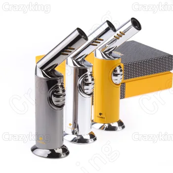 New Arrival COHIBA Rotatable Gun Metal Torch Jet Flame Windproof Cigar Lighter Butane Gas Cigarette Lighters With Gift Box
New Arrival COHIBA Rotatable Gun Metal Torch Jet Flame Windproof Cigar Lighter Butane Gas Cigarette Lighters With Gift Box