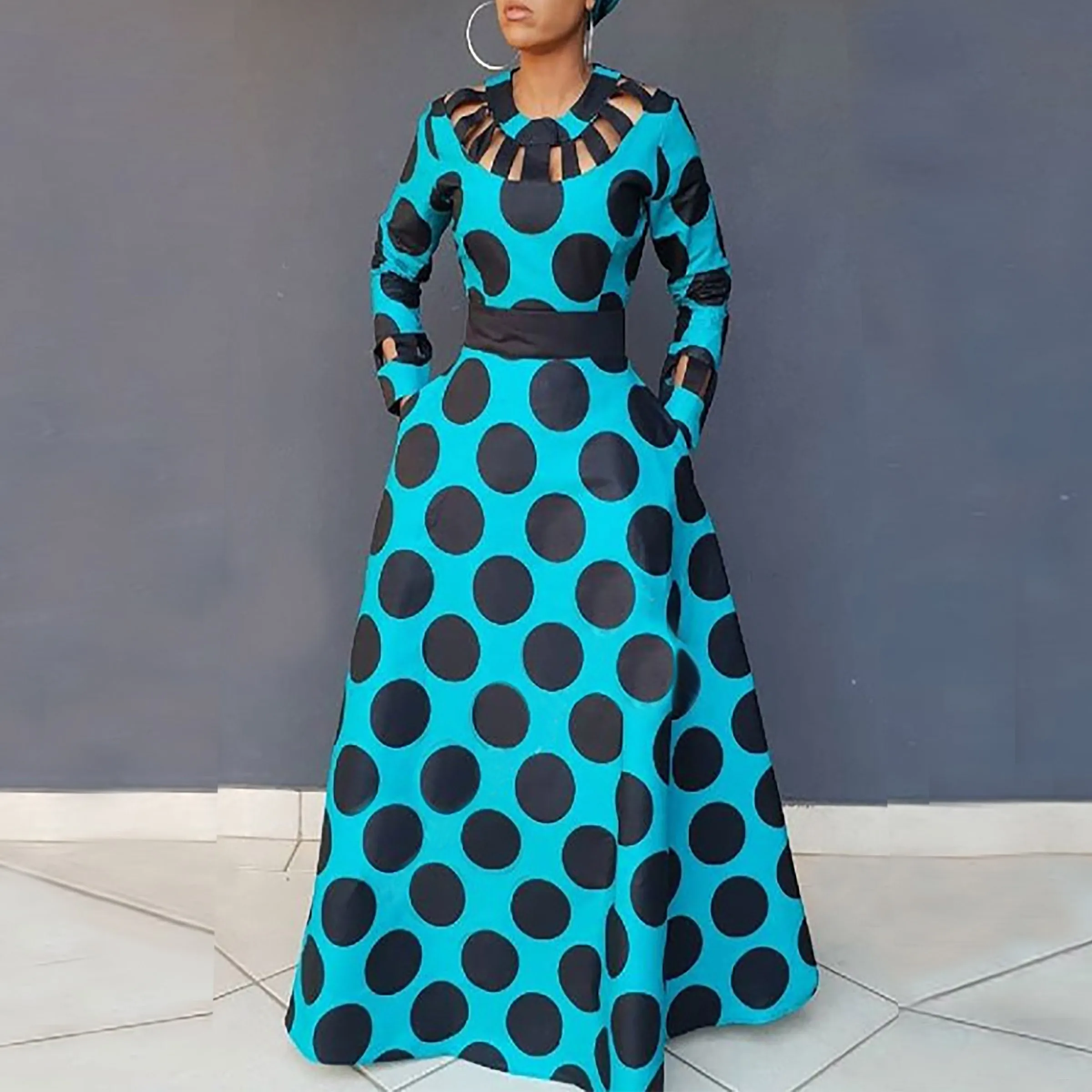 Vintage Black Polka Dot Swing Chic Dresses Women Autumn 2019 Hollow Pocket Office Lady Elegant Prom Evening Slim Blue Maxi Dress
Vintage Black Polka Dot Swing Chic Dresses Women Autumn 2019 Hollow Pocket Office Lady Elegant Prom Evening Slim Blue Maxi Dress