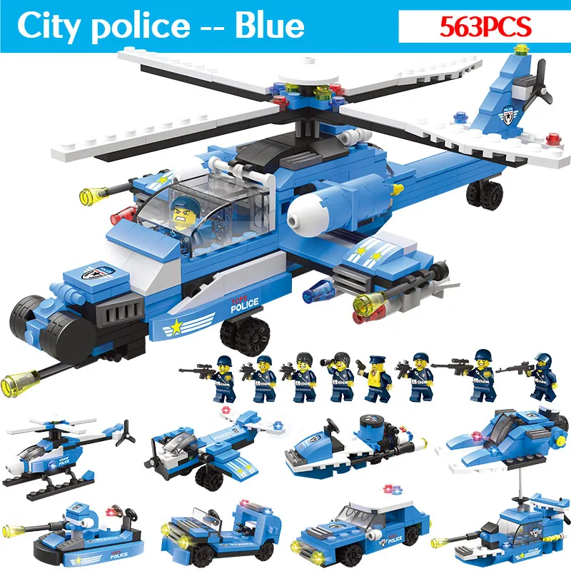 563pcs 554PCS legoingly Police Helicopter Figures Building Blocks Compatible Legoingly City SWAT Boat Vehicle Brick Toy For Boys
563pcs 554PCS legoingly Police Helicopter Figures Building Blocks Compatible Legoingly City SWAT Boat Vehicle Brick Toy For Boys
