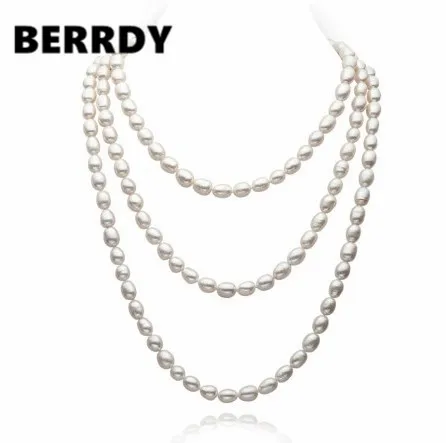 REAL PEARL Freshwater Cultured Pearl Necklace Long Pearl Jewellery 7-8mm for Valentine's Day Lady's Gift 3 Color
REAL PEARL Freshwater Cultured Pearl Necklace Long Pearl Jewellery 7-8mm for Valentine's Day Lady's Gift 3 Color