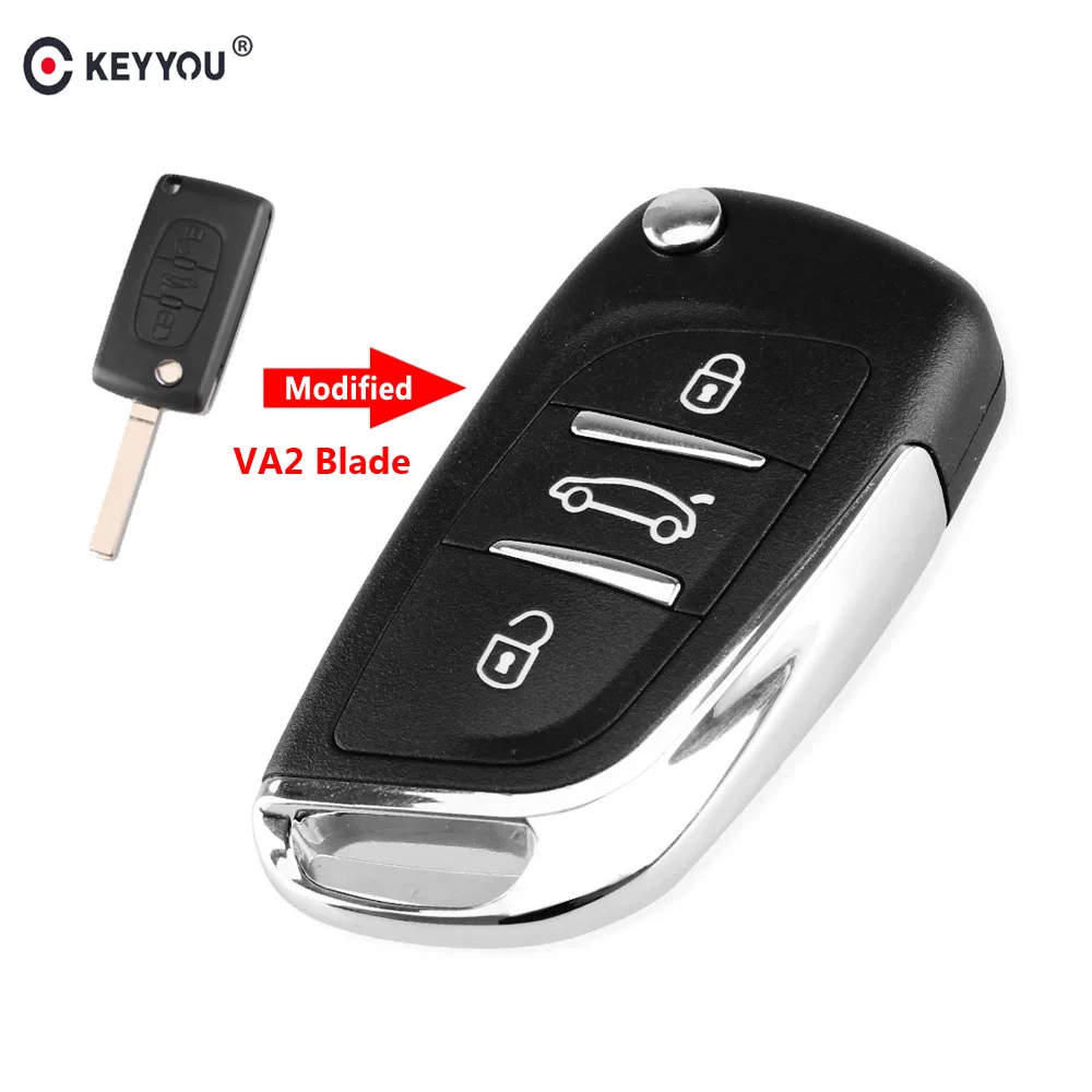 KEYYOU Modified Flip Car Key Shell Remote Key Case 3 Button Fob For Peugeot 207 307 407 CE0536 VA2 blade
KEYYOU Modified Flip Car Key Shell Remote Key Case 3 Button Fob For Peugeot 207 307 407 CE0536 VA2 blade