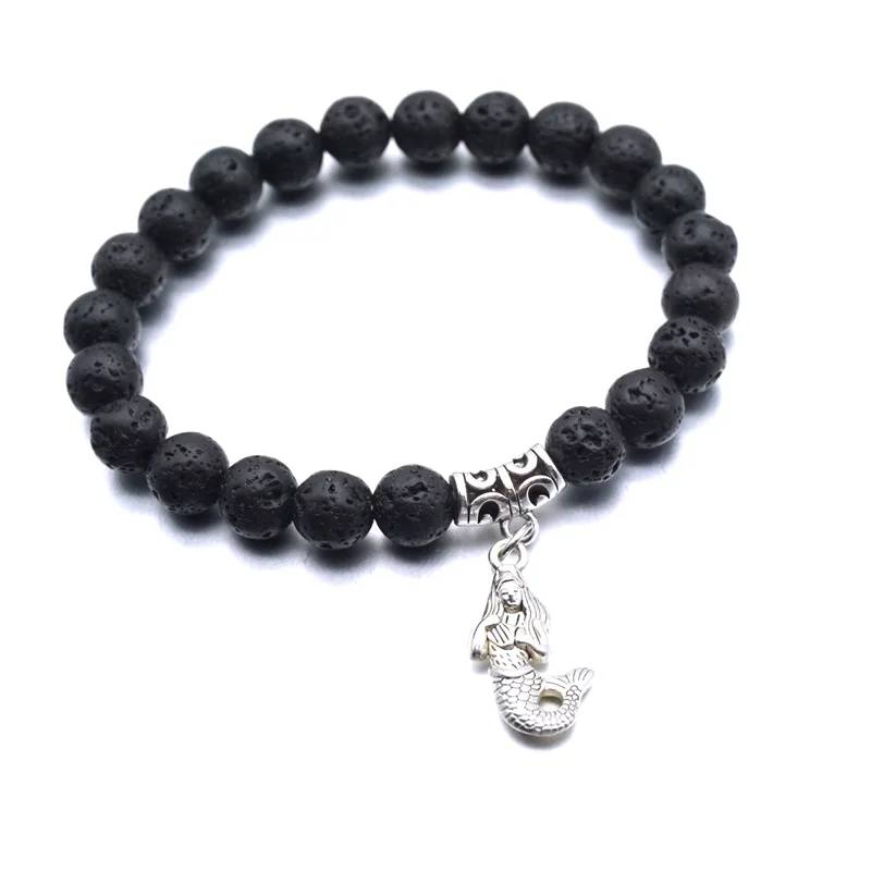 Metal Mermaid Charms 8mm Black Lava Stone Beads DIY Aromatherapy Essential Oil Diffuser Bracelet Yoga Strand Jewelry
Metal Mermaid Charms 8mm Black Lava Stone Beads DIY Aromatherapy Essential Oil Diffuser Bracelet Yoga Strand Jewelry
