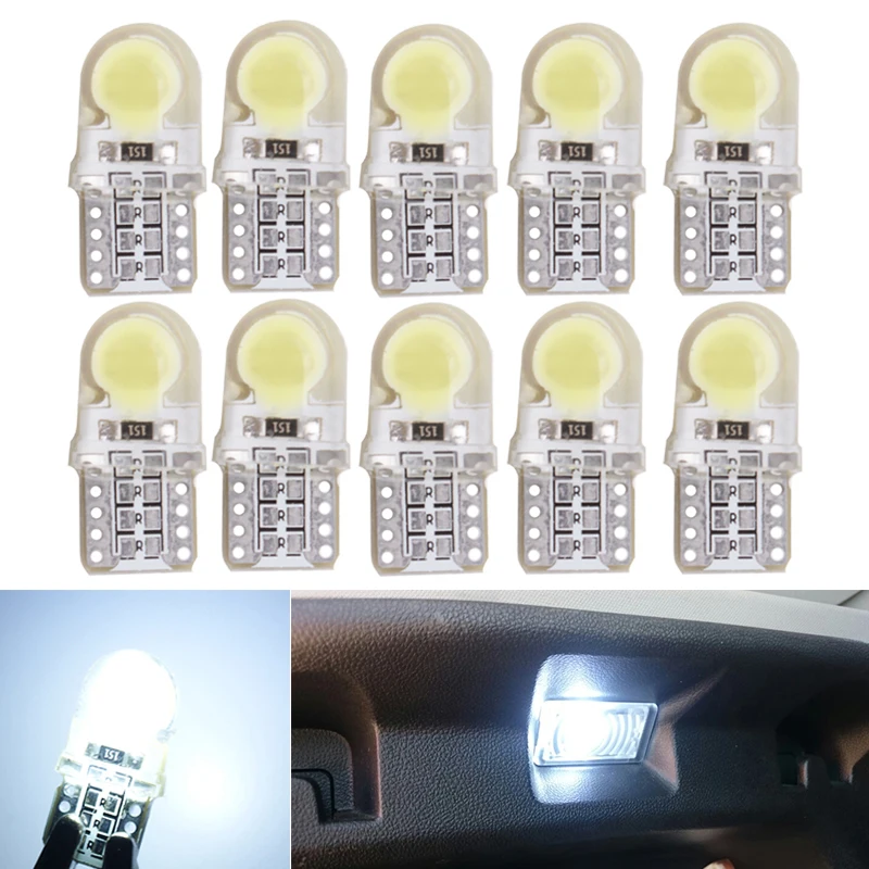 10pcs Car LED T10 W5W Led Bulbs 194 168 COB Silicone Shell Car LED Light Turn Side Lamp License Plate Lights Super Brighter 12V
10pcs Car LED T10 W5W Led Bulbs 194 168 COB Silicone Shell Car LED Light Turn Side Lamp License Plate Lights Super Brighter 12V
