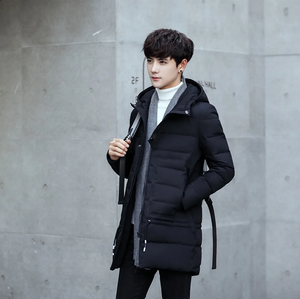 Full of youthful men's winter down jacket casual Korean hooded long section thick white duck down filled men's Winter Coat
Full of youthful men's winter down jacket casual Korean hooded long section thick white duck down filled men's Winter Coat
