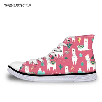 Twoheartsgirl Pink Floral Alpaca Print High Top Canvas Shoes for Women Casual Flat Vulcanized Shoes Lace Up Ladies Sneakers
Twoheartsgirl Pink Floral Alpaca Print High Top Canvas Shoes for Women Casual Flat Vulcanized Shoes Lace Up Ladies Sneakers