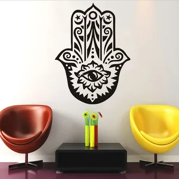 

Religon Belief Islamic Fatima Hand Wall Stickers For Living Room Wall Decals Arabic Symbol Poster Home Decoration Accessories