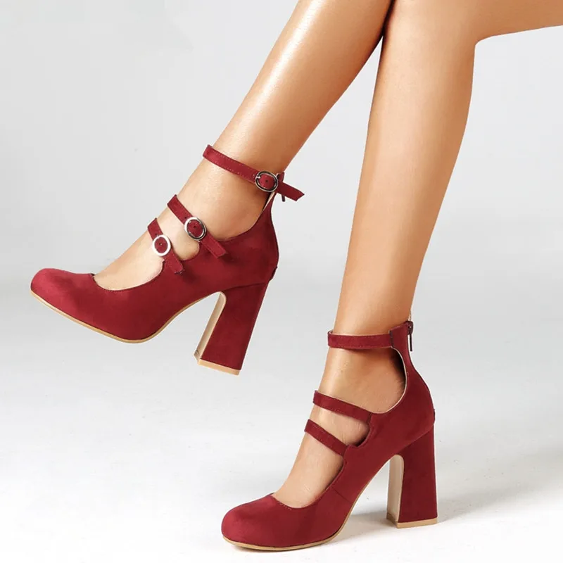 Women Pumps Summer Sandals Dress Platform Shoes Woman High Heels Ankle Strap Spuare Heels Shoes Red Leather Wedding Shoes 35-42
Women Pumps Summer Sandals Dress Platform Shoes Woman High Heels Ankle Strap Spuare Heels Shoes Red Leather Wedding Shoes 35-42