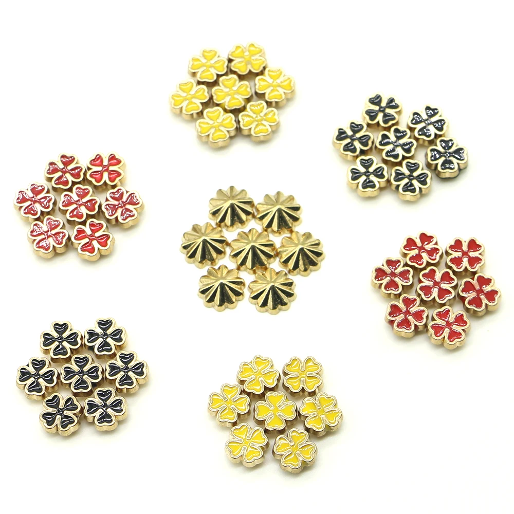 New 50 Sets/pack 8.5cm*4cm diy gold stud and spikes studs for clothing copper 3 color clover Clover rivets Free shipping H-03