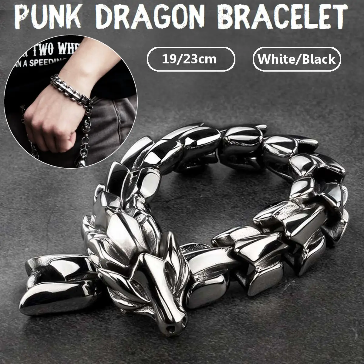 High quality Dragon Black vintage punk bracelet for men stainless steel fashion Jewelry bracelet hippop street culture
High quality Dragon Black vintage punk bracelet for men stainless steel fashion Jewelry bracelet hippop street culture