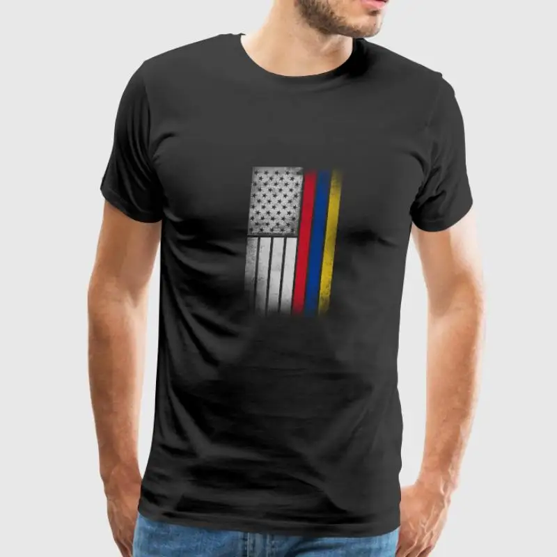 100% Cotton O-neck Custom Printed Men T shirt Colombian American Flag Women T-Shirt
100% Cotton O-neck Custom Printed Men T shirt Colombian American Flag Women T-Shirt