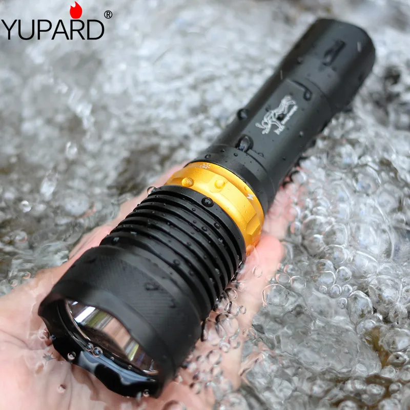

YUPARD CREE Q5 LED 700 Lumens Diving underwater power Waterproof lantern 3xAAA 1x18650 rechargeable battery Flashlight torch