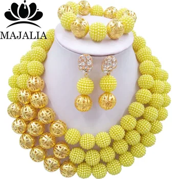 Majalia Fashion Nigerian Wedding African Jewelery Set Yellow Crystal Plastic Pearl Necklace Bride Jewelry Sets 3SQ023
Majalia Fashion Nigerian Wedding African Jewelery Set Yellow Crystal Plastic Pearl Necklace Bride Jewelry Sets 3SQ023