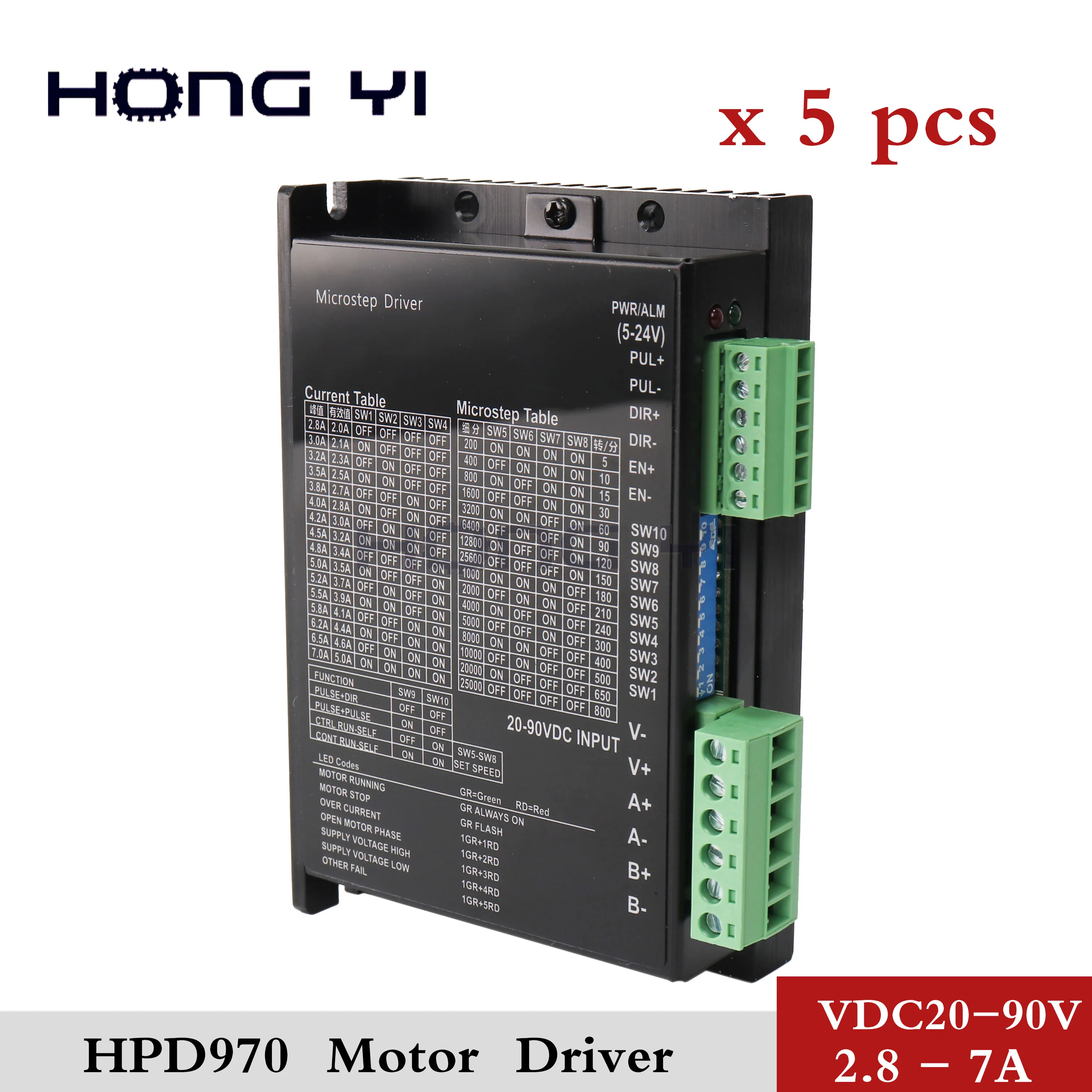 5pcs 2-phase Stepper Motor Driver 42/57 Stepping Motor Controller 20V-90V DC Level Output Current Step Steeper Motor Driver
5pcs 2-phase Stepper Motor Driver 42/57 Stepping Motor Controller 20V-90V DC Level Output Current Step Steeper Motor Driver