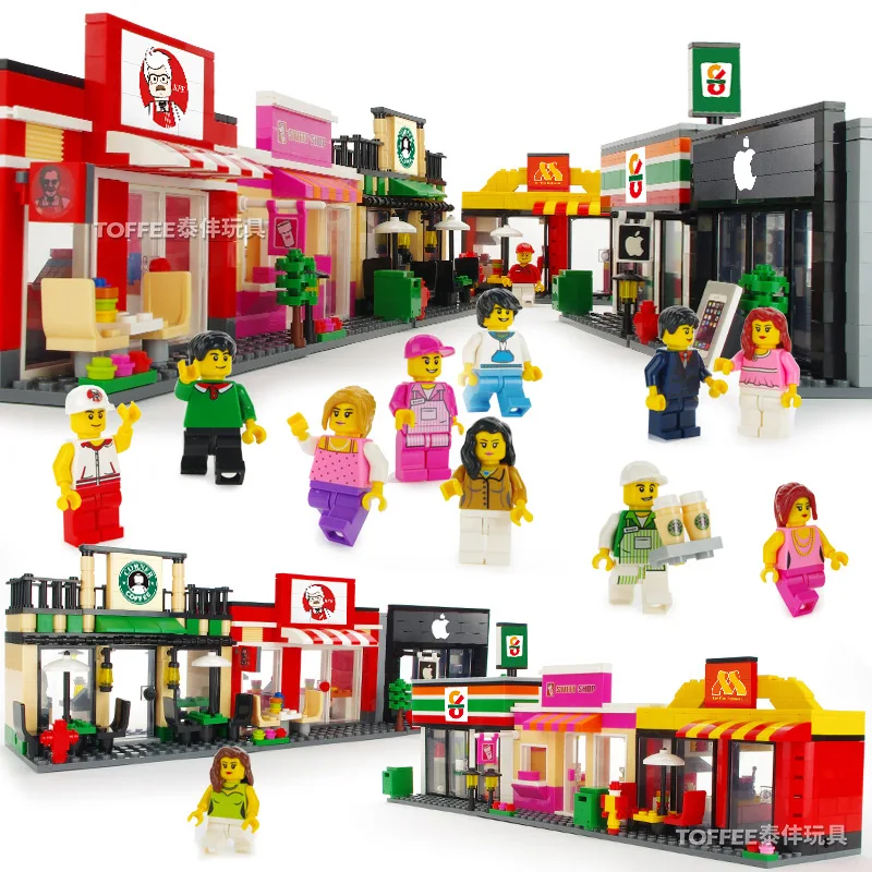 Compatible City Mini Street Cafe Food Retail Convenience Store Architecture Building Blocks Sets Toys For Children
Compatible City Mini Street Cafe Food Retail Convenience Store Architecture Building Blocks Sets Toys For Children