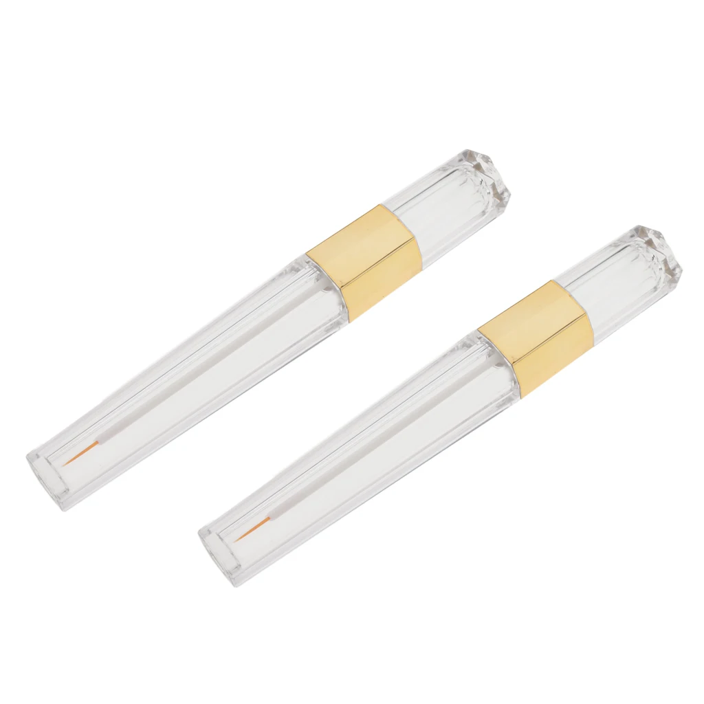 2pcs/set 5ml Refillable Empty Clear Eyeliner Vials Tube Eyelash Oil /Mascara/ Eye Gloss Liquid Bottle Container With Brush