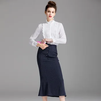 Europe 2017 Autumn 2 Piece Set Women New Stand Collar Silk White Blouse Crop Top And Skirt Set OL Suit Two Piece Set
Europe 2017 Autumn 2 Piece Set Women New Stand Collar Silk White Blouse Crop Top And Skirt Set OL Suit Two Piece Set