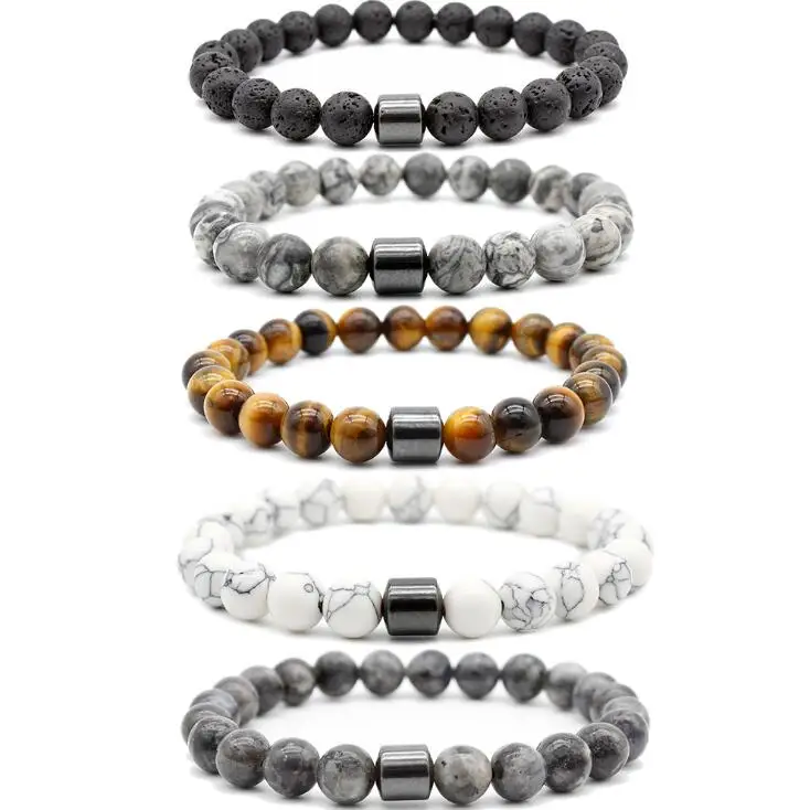 New Charm Bracelet 8mm Black White Natural Magnetic Hematite Beads Beaded Bracelets Bangles For Men Women Jewelry Pulseras
New Charm Bracelet 8mm Black White Natural Magnetic Hematite Beads Beaded Bracelets Bangles For Men Women Jewelry Pulseras