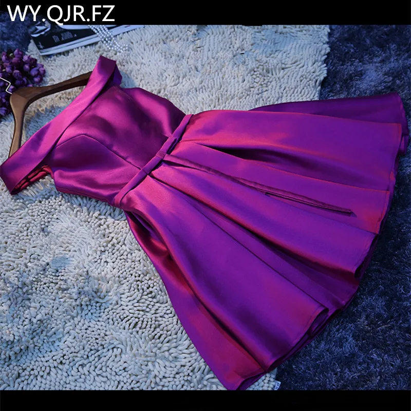 LBHS69Z#Boat Neck Violet Lace up Short Twill Satin Cloth Bridesmaid Dresses Bride Wedding Party Toast Dress Gown Prom Wholesale
LBHS69Z#Boat Neck Violet Lace up Short Twill Satin Cloth Bridesmaid Dresses Bride Wedding Party Toast Dress Gown Prom Wholesale