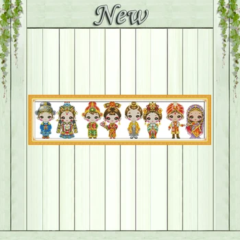 World cloth beautiful girl painting counted printed on canvas DMC 11CT 14CT Chinese Cross Stitch kits embroidery needlework Sets
World cloth beautiful girl painting counted printed on canvas DMC 11CT 14CT Chinese Cross Stitch kits embroidery needlework Sets