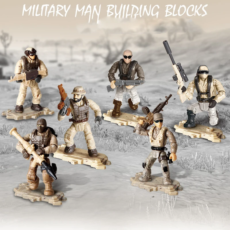 1:36 scale Modern military action figures Desert Storm mega block ww2 weapon building bricks toys for boys gifts
1:36 scale Modern military action figures Desert Storm mega block ww2 weapon building bricks toys for boys gifts