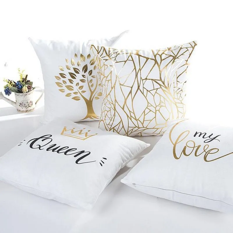 

45*45cm Cushion Cover for Sofa Bronzing Home Decoration Accessories Square Pillow Cover Decorative Pillows Textile 27