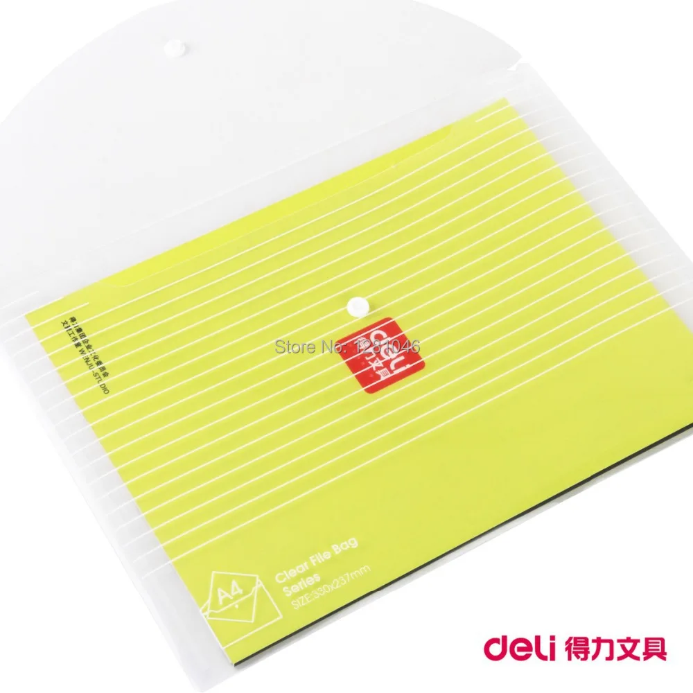 LifeMaster Deli Clear File Bag Elastic Closure Folder 4pcs/lot A4 Size document bag school and office supplies 5502 | Канцтовары для