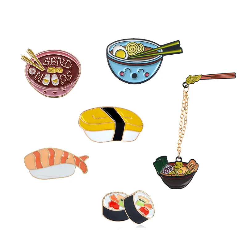 Cartoon Ramen Sushi Enamel Pins Cute Japanese Foods Tonkotsu noodles Brooches Denim Shirt Collar Lapel Pins Badge Jewelry Gifts
Cartoon Ramen Sushi Enamel Pins Cute Japanese Foods Tonkotsu noodles Brooches Denim Shirt Collar Lapel Pins Badge Jewelry Gifts