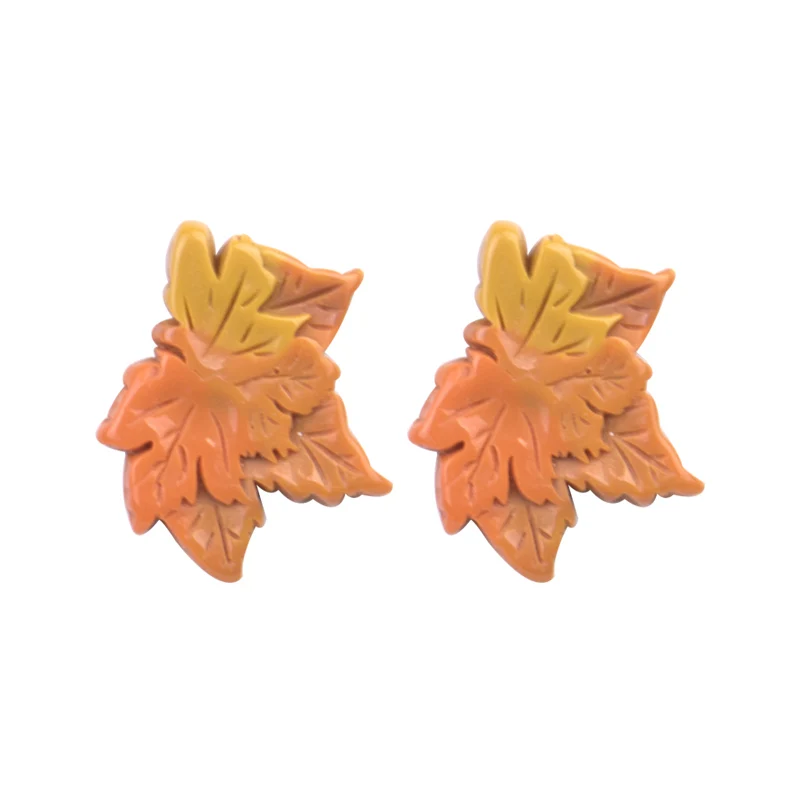 GuanLong Trendy Yellow Leaf Resin Fashion Earrings for Women Big Acrylic Drop Earring for Girls New Party Jewelry Brincos 2019 (1)