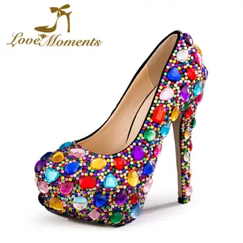 Love Moments Crystal Multicolor women shoes Wedding Shoes Bride Ladies Platform women high heels Evening party Dress Shoes
Love Moments Crystal Multicolor women shoes Wedding Shoes Bride Ladies Platform women high heels Evening party Dress Shoes