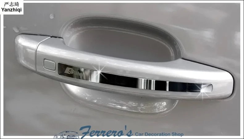 Free shipping Stainless steel Sline car stickers of the outside door shake handshandle for Audi A6L A1 A3 A4L Q3 Q5 Q7
Free shipping Stainless steel Sline car stickers of the outside door shake handshandle for Audi A6L A1 A3 A4L Q3 Q5 Q7