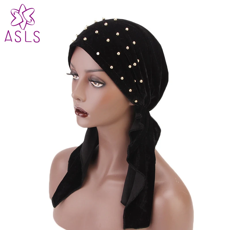 Fashion Women Lady Beaded Velvet Headscarf Chemo Hat Turban Head Scarves Pre-Tied Headwear Bandana Tichel Cancer Turbante
Fashion Women Lady Beaded Velvet Headscarf Chemo Hat Turban Head Scarves Pre-Tied Headwear Bandana Tichel Cancer Turbante