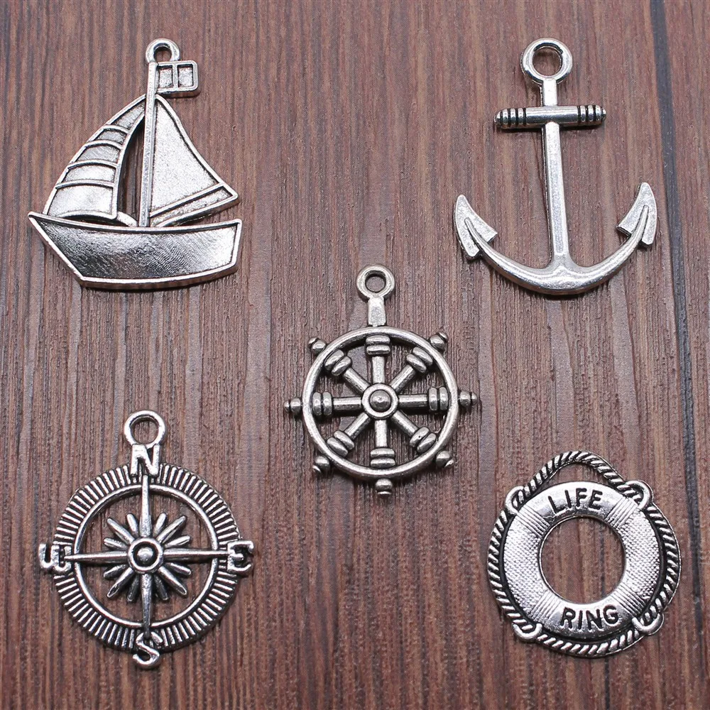10pcs Jewelry Making Jewelry Accessories Charms Antique Silver Color Anchor Rudder Compass Boat Pendant
10pcs Jewelry Making Jewelry Accessories Charms Antique Silver Color Anchor Rudder Compass Boat Pendant