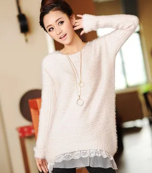 Winter Women Long Sweaters Lace Patchwork O Neck Mohair Knitted Sweater Front Short Back Long Women Sweaters And Pullovers S11
Winter Women Long Sweaters Lace Patchwork O Neck Mohair Knitted Sweater Front Short Back Long Women Sweaters And Pullovers S11