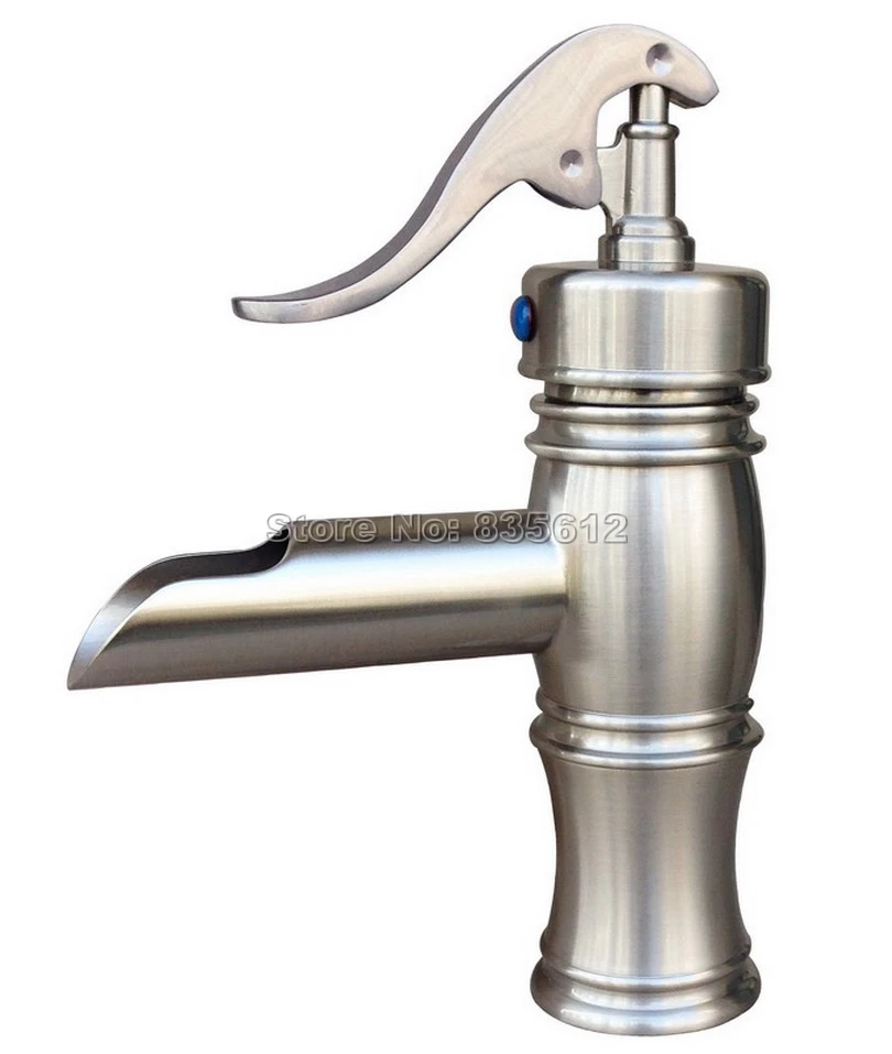 NEW "Water Pump Look" Style Brushed Nickel 1 Hole Deck Mounted Single Handle Mixer Tap Bathroom Basin Waterfall Faucet Wnf310
NEW "Water Pump Look" Style Brushed Nickel 1 Hole Deck Mounted Single Handle Mixer Tap Bathroom Basin Waterfall Faucet Wnf310