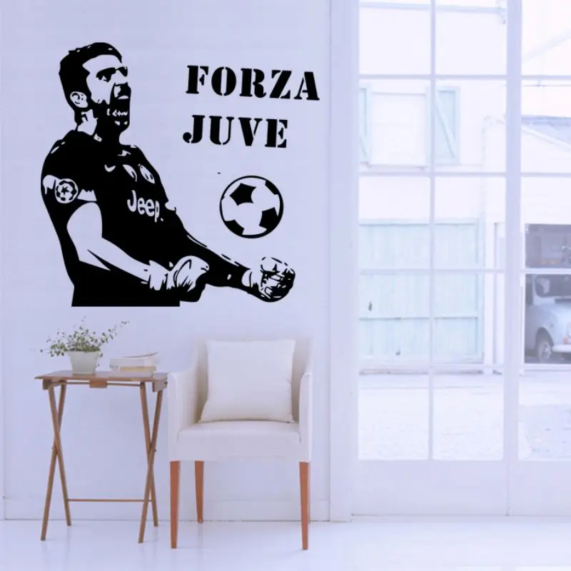 CHM-Football star goalkeeper Buffon shadow Настенная Наклейка Студенческая спальня декоративный