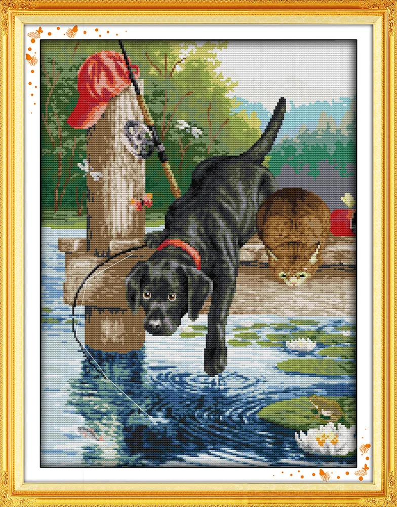 Joy sunday A dog fishing Printed on Canvas DMC Counted Cross Stitch Kits printed Cross-stitch set Embroidery Needlework
Joy sunday A dog fishing Printed on Canvas DMC Counted Cross Stitch Kits printed Cross-stitch set Embroidery Needlework