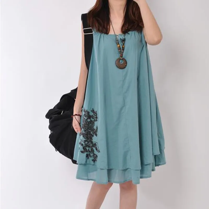 M-XXL 2019 Women Embroider Dress Style Korea Casual Plus Size Sleeveless Dresses Solid Color Sundress Loose Summer Dress
M-XXL 2019 Women Embroider Dress Style Korea Casual Plus Size Sleeveless Dresses Solid Color Sundress Loose Summer Dress