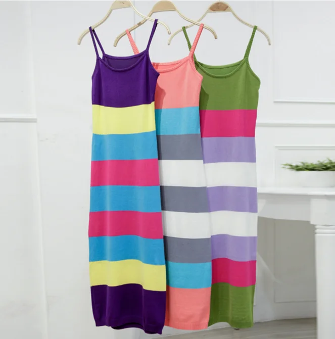 Amolapha Women Summer Big Striped Dress Knitted Shoulder Straps Mid-Calf Sundress for Elegant Woman
Amolapha Women Summer Big Striped Dress Knitted Shoulder Straps Mid-Calf Sundress for Elegant Woman