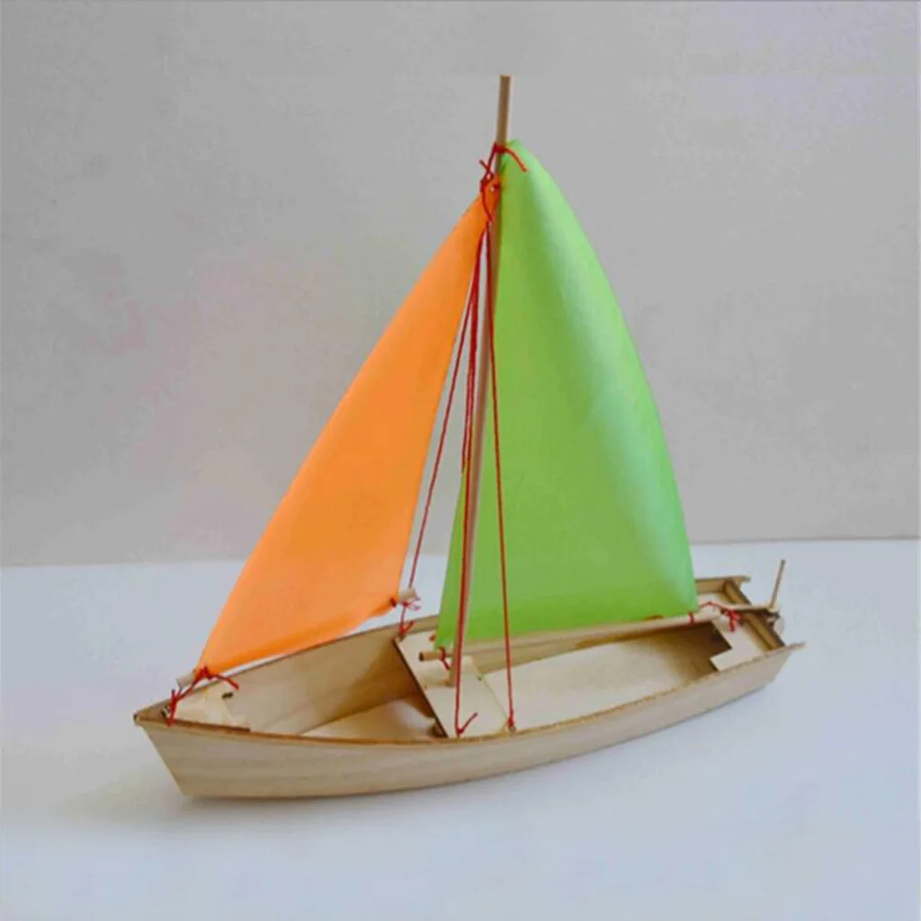 Wooden 3D Puzzle DIY Assembly Sailboat Sailing Boat Body Model Jigsaw Toys