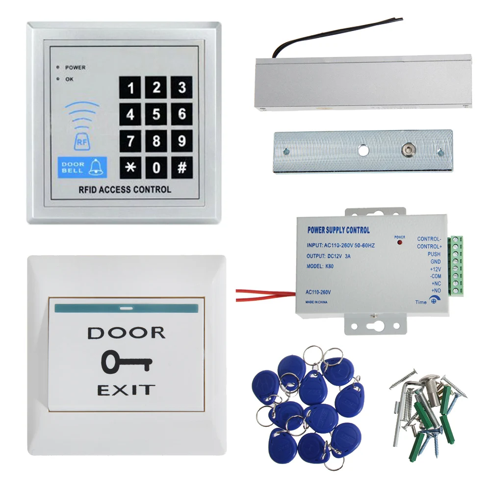 125KHz RFID ID Keyfobs One Door Lock Access Control Machine Kit Remote Control Electric Strike Lock Kit Set Magnetic Door Lock
125KHz RFID ID Keyfobs One Door Lock Access Control Machine Kit Remote Control Electric Strike Lock Kit Set Magnetic Door Lock