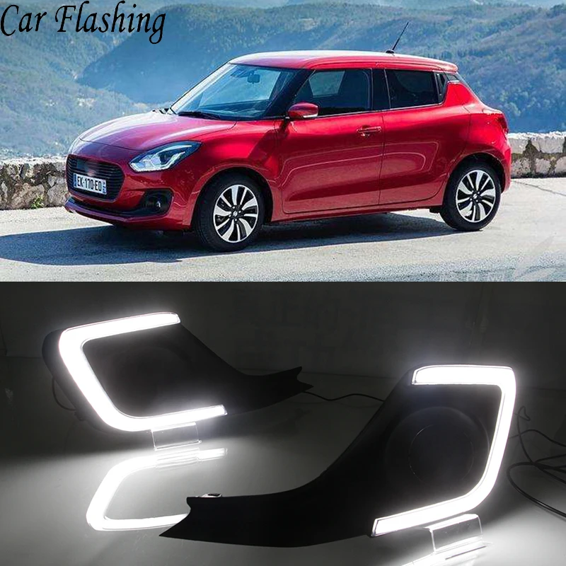 Car Flashing 2Pcs Car LED DRL Daytime Running Lights For Suzuki Swift 2018 2019 with Yellow Turning Signal fog lamp cover
Car Flashing 2Pcs Car LED DRL Daytime Running Lights For Suzuki Swift 2018 2019 with Yellow Turning Signal fog lamp cover