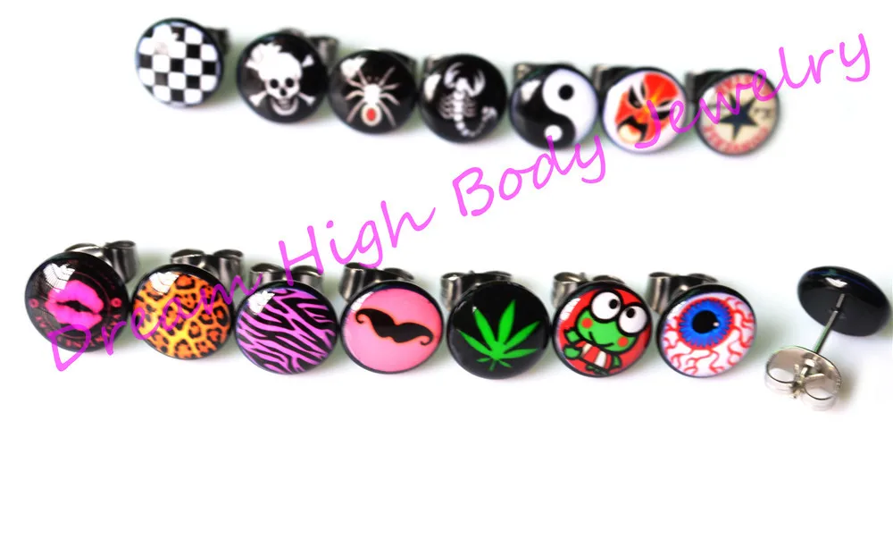 New Arrive Ear Stud Oil Design Acrylic Oil Design Logos 316L Ear Pin Earring for women Nail Fancy 100pcs/lot 10mm Ball Punk
New Arrive Ear Stud Oil Design Acrylic Oil Design Logos 316L Ear Pin Earring for women Nail Fancy 100pcs/lot 10mm Ball Punk