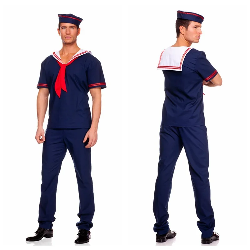 Mens Navy Sailor Cosplay Costume Halloween Carnival Uniforms Blue Worker Role Play Costumes tops pants hat Festival Suit
Mens Navy Sailor Cosplay Costume Halloween Carnival Uniforms Blue Worker Role Play Costumes tops pants hat Festival Suit