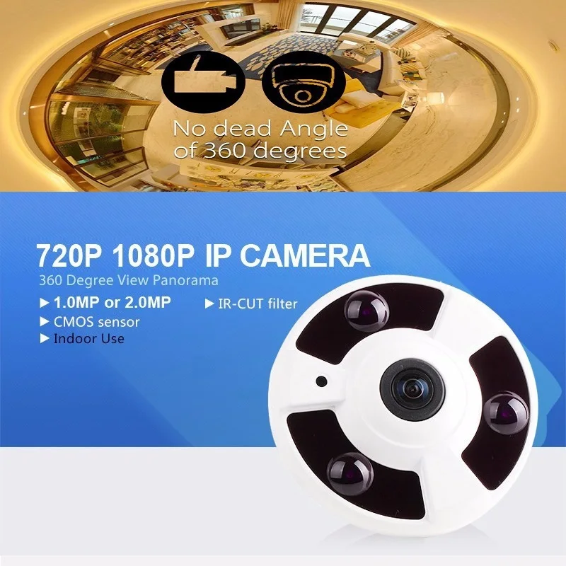 5MP Lens IR Night Vision HD Security CCTV Camera 1.0/1.3/2.0MP 360 Degree View P2P XMEyeAHD | Безопасность и защита