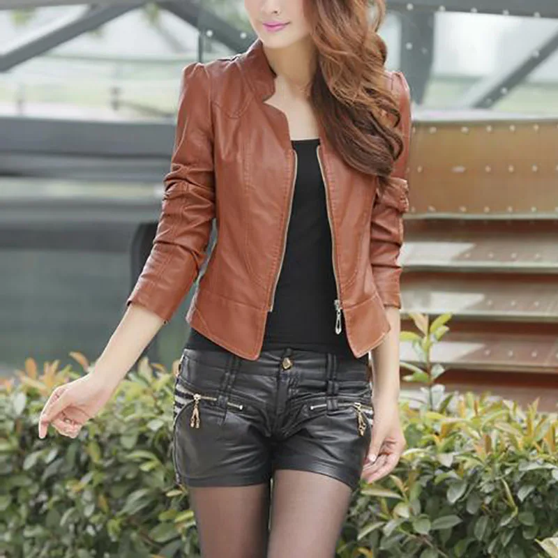 2019 New Women Spring Autumn Short PU Jackets Ladies Fashion Casual Long Sleeve Zippers Coats Black/Camel Size M-2XL
2019 New Women Spring Autumn Short PU Jackets Ladies Fashion Casual Long Sleeve Zippers Coats Black/Camel Size M-2XL