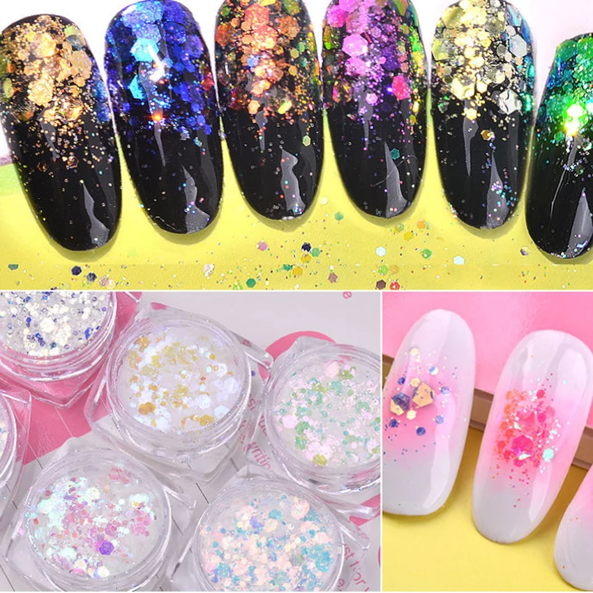 BORN QUEEN1 Box Nail Glitter Unicorn Mermaid Symphony Sequins Flakes AB Mixed Size Hexagon Paillette Holo Decoration Manicure
BORN QUEEN1 Box Nail Glitter Unicorn Mermaid Symphony Sequins Flakes AB Mixed Size Hexagon Paillette Holo Decoration Manicure